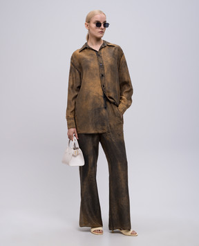Maison Margiela MM6 Коричнева блуза із шовку S52DT0046M35244