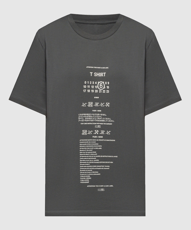 Maison Margiela MM6 - Серая футболка с принтом Care Label