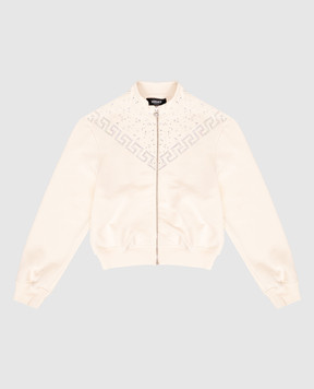 Versace Дитяча бежева спортивна куртка з кристалами 10207811A15112