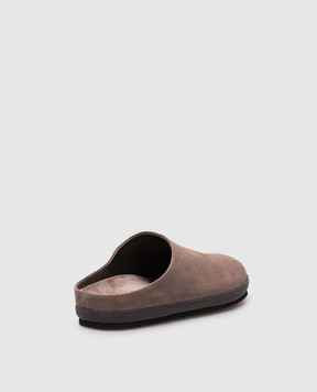 Brunello Cucinelli Коричневые замшевые мюли с цепочкой мониль MZSFG3040P