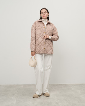 Twinset Бежевая двусторонняя куртка в анималистический узор 242LI2FAA