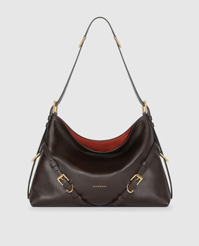 Givenchy Коричневая кожаная сумка-тоут Voyou с логотипом BB5131B2AE
