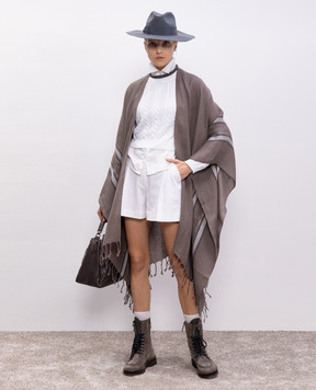 Brunello Cucinelli Білий джемпер з паєтками MDV798120