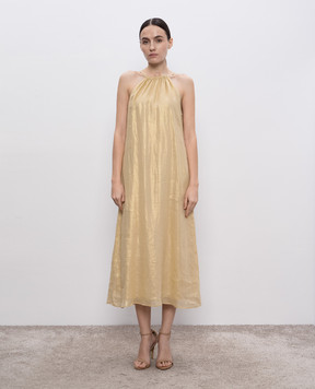 Peserico Бежевое платье миди из рамы E02463F03950