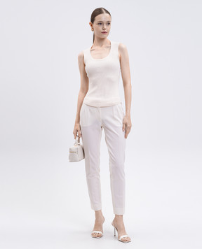 Twinset Бежевий топ в рубчик 252TP3350