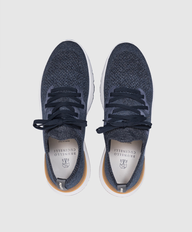 Brunello Cucinelli Сині снокери з фактурним логотипом MZUKISO250 зображення 4