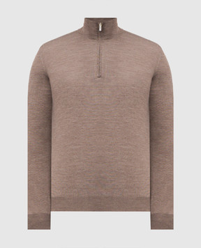 Bertolo Cashmere Коричневий джемпер із шовку та вовни 901615000048