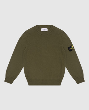 Stone Island Дитячий зелений светр зі знімним патчем логотипа K1S165100010S00D31012