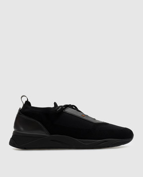 Santoni Черные комбинированные кроссовки MBIO21601NERNYDR