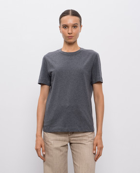 Brunello Cucinelli Сіра футболка з ланцюжком M0T81BI100
