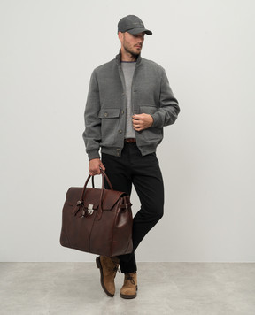 Brunello Cucinelli Серый джемпер из шерсти и кашемира M2400100