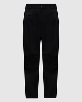 Dolce&Gabbana Чорні штани з логотипом GP0L8TFUEFJ