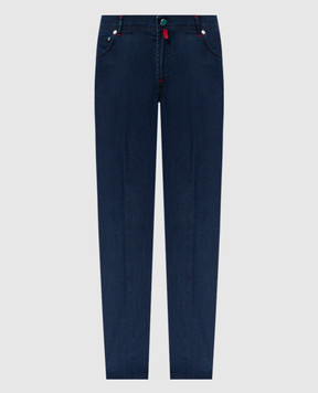 Kiton Синие джинсы с логотип патч UPNJSK0620F