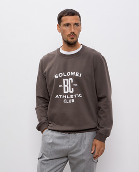 Brunello Cucinelli Коричневий світшот з принтом MW8633380G