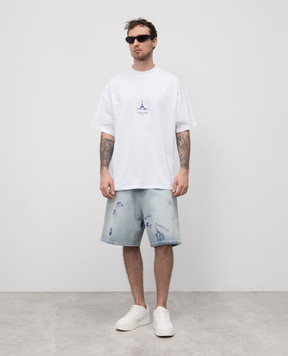 Vetements Блакитні джинсові шорти з принтом UA66SS510L