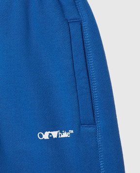 Off-White Дитячі сині шорти з принтом логотипа OBCI001S25FLE004