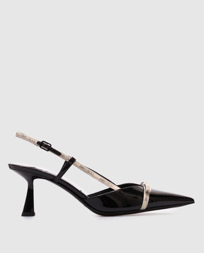 Jimmy Choo Чорні шкіряні лаковані слінгбеки Camila CAMILA65JGW
