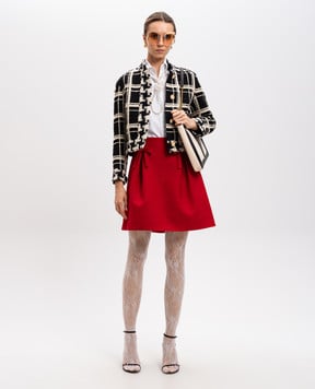 Valentino Червона спідниця з вовни і шовку з бантами 6B3RACK11CF