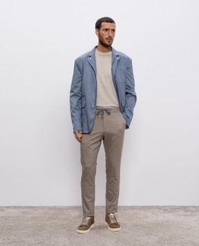 Kiton Блакитна куртка з логотипом UW2063V0830F
