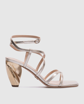 Christian Dior Золотисті шкіряні босоніжки KCQ570LAM