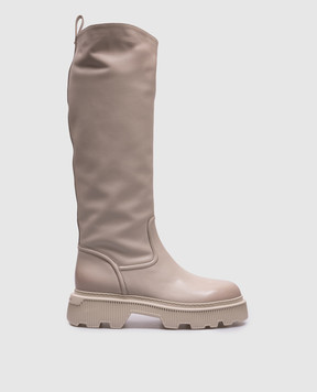 Santoni Бежеві шкіряні чоботи з логотипом WSCW71108LAMTLGA