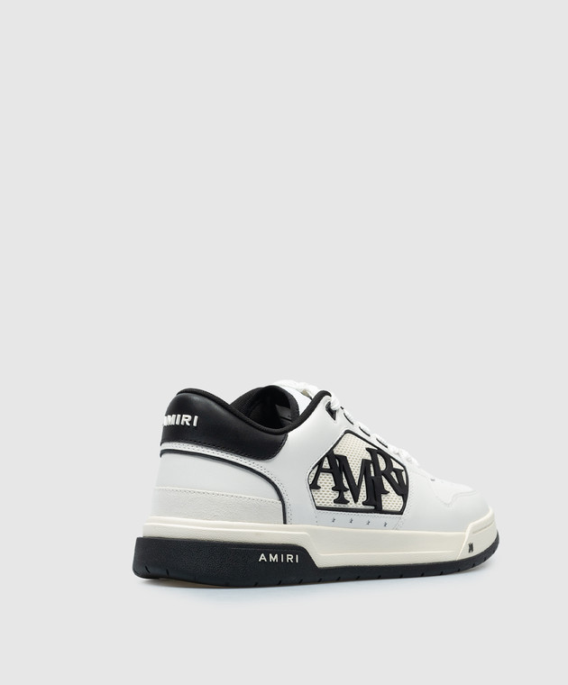 AMIRI Белые кожаные кроссовки CLASSIC LOW с фактурным контрастным логотипом AMFOSR1043 изображение 3