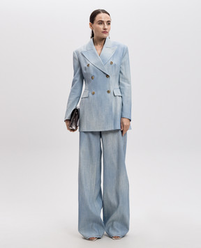 Ermanno Scervino Блакитний двобортний жакет з ефектом деграде D466I322EMY