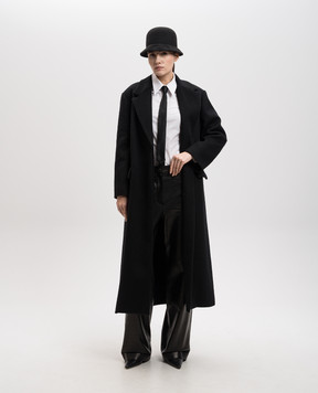 Brunello Cucinelli Черное пальто из кашемира с цепочкой мониль MD5039891