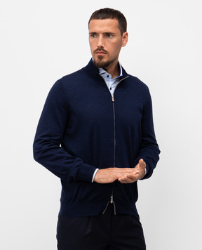 Brunello Cucinelli Синий кардиган из шерсти и кашемира M2400106