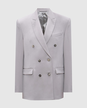 WARDROBE.NYC Сірий двобортний жакет з вовни W4007PC