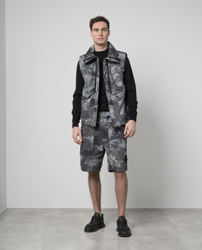Stone Island Сірий жилет з патчем логотипа 8015G06E1