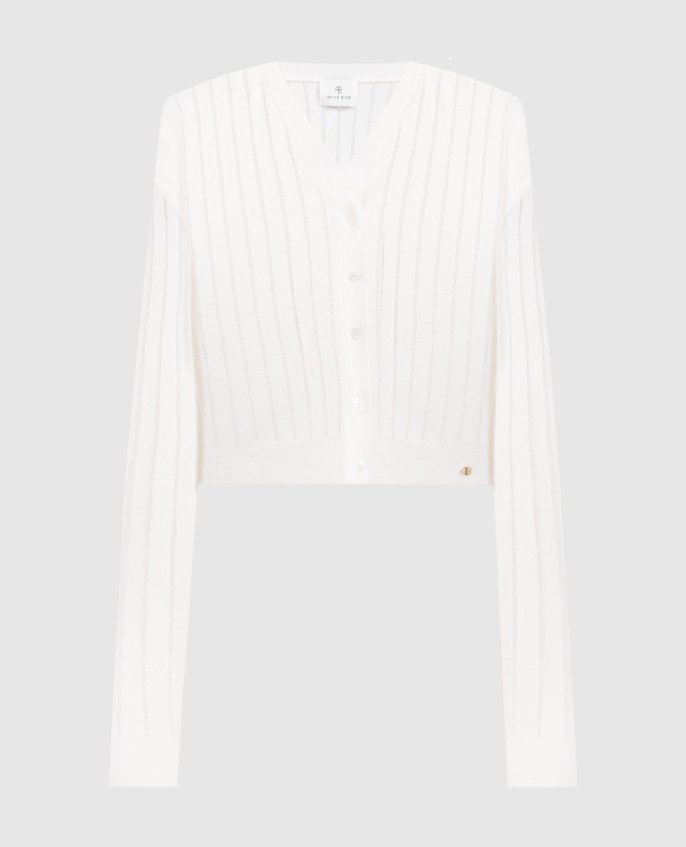 

Бежевый кардиган Hazel в полоску с шерстью, Кардиганы