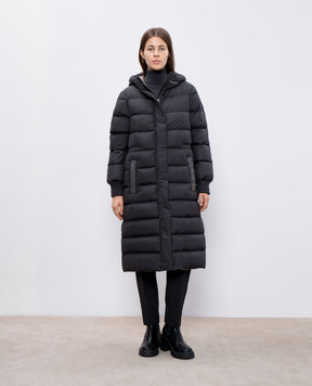 Peserico Черный пуховик с цепочкой мониль S24035K6957