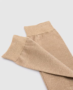 Brunello Cucinelli Бежевые гольфы с люрексом MCSMF0099