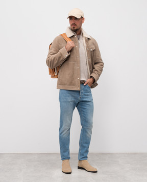 Brunello Cucinelli Голубые джинсы с логотип патч M283PX1290