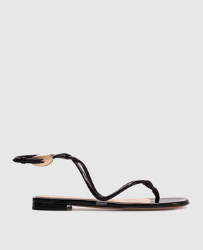 Gianvito Rossi Черные кожаные сандалии Black Mamba G3255705RIC