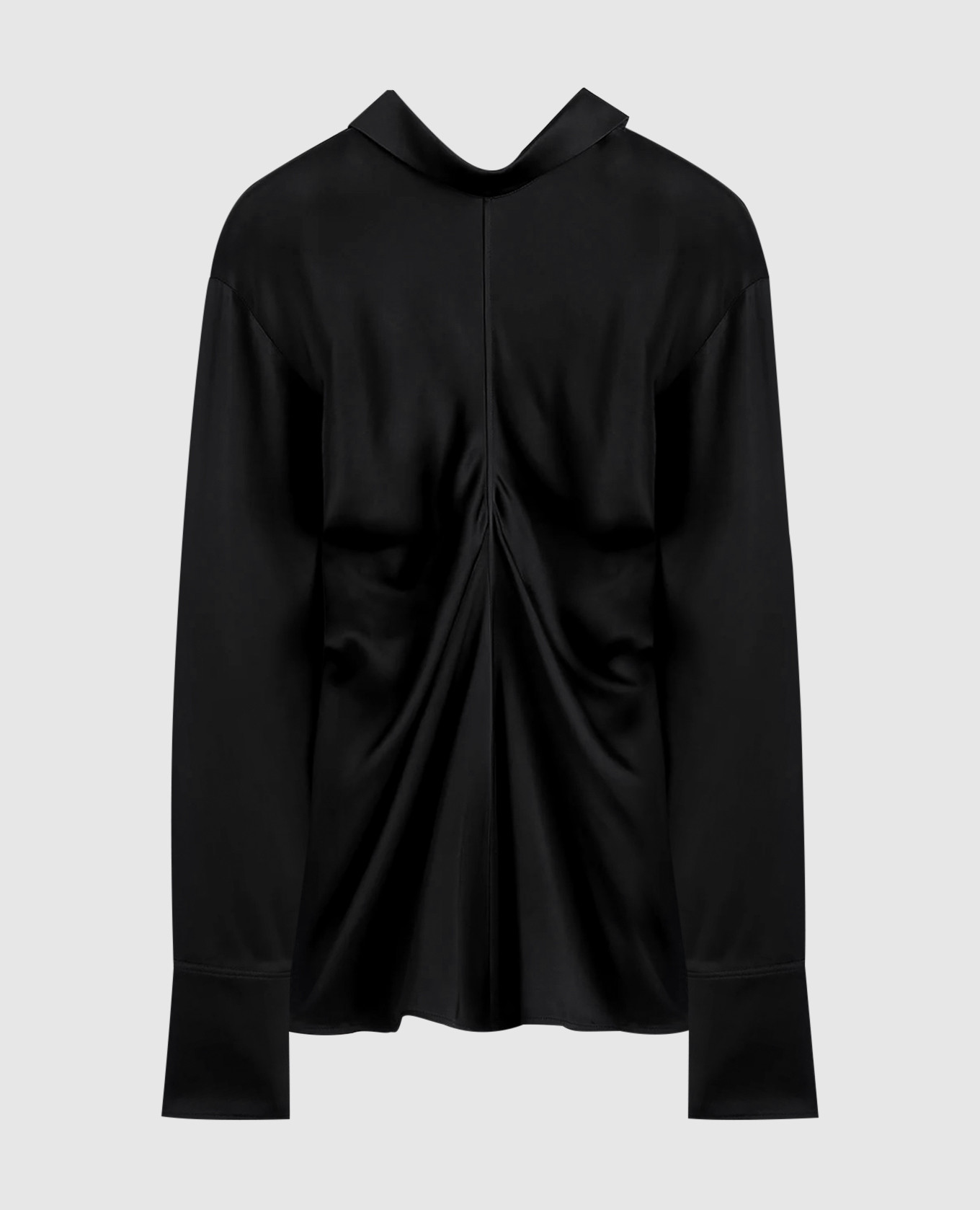 

Черная блуза с драпировкой, Черный, Блузы