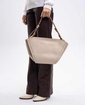 Gianni Chiarini Бежева шкіряна сумка-тоут Bloom BS11796RNGDBLTU