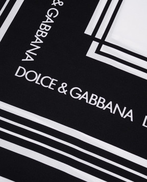 Dolce&Gabbana Белый платок из шелка в принт логотипа FN090RGDDAS