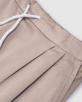 Brunello Cucinelli Детские брюки цвета хаки с отворотами B289LP113C
