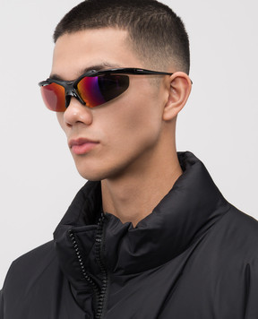 Balenciaga Чорні сонцезахисні окуляри Turbo D-frame з дзеркальним ефектом 847020T0007