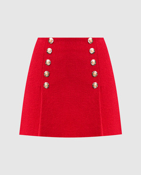 Balmain Червона спідниця міні з вовни FF1LBA89WD03