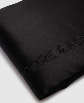 Dore & Rose Черная маска для сна из шелка с логотипом. DEEPSLEEPMASK
