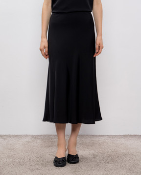 Allude Чорна спідниця із шовку 25584005