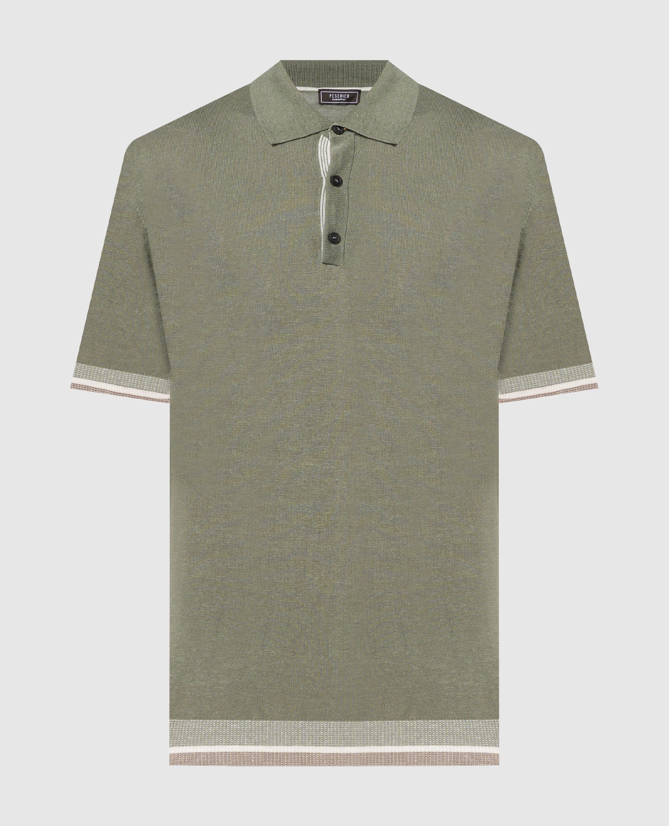 Green polo shirt with linen