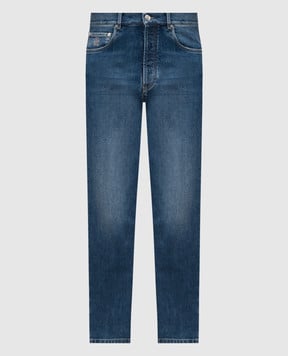 Brunello Cucinelli Сині джинси з вишивкою емблеми логотипа M283PO1090
