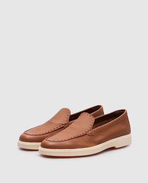 Santoni Коричневые кожаные лоферы WUYA71436TISSWKA