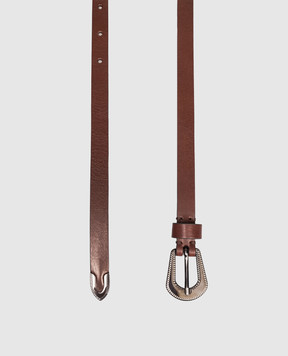 Brunello Cucinelli Коричневий шкіряний пояс M0VLXC128