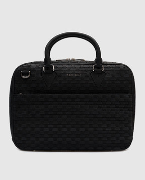 Orciani Черный кожаный портфель Chevrette Woven P00737CHWNER