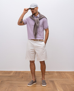 Brunello Cucinelli Фиолетовое поло с логотипом логотип ME8548788